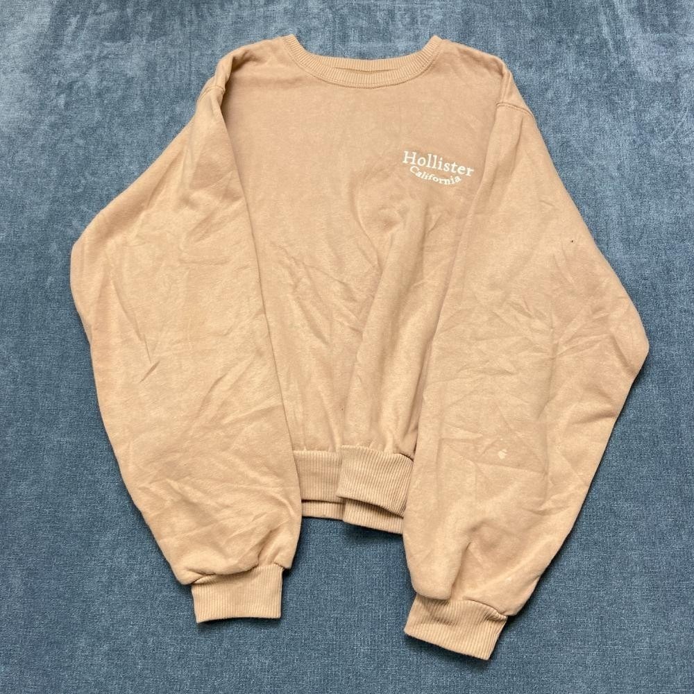 Hollister California Cropped Sweatshirt Womens XS Peach Streetwear Fleece Lined
